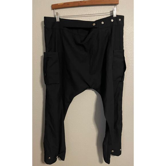 Orttu Anomalous Pants Mens One Size Black Drop Crotch Snap Pocket Avant Garde - Picture 1 of 10